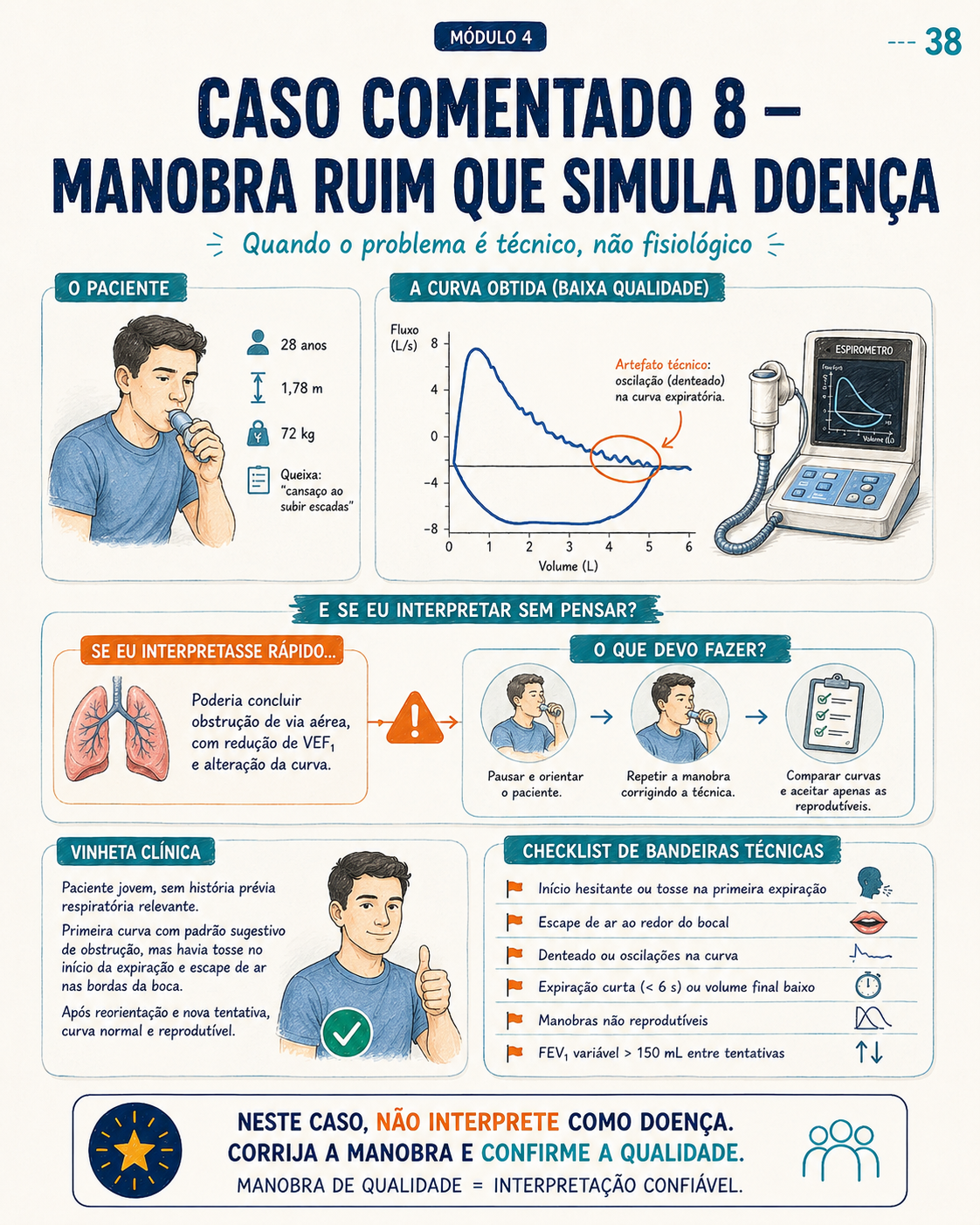 Página visual de estudo e interpretação da espirometria