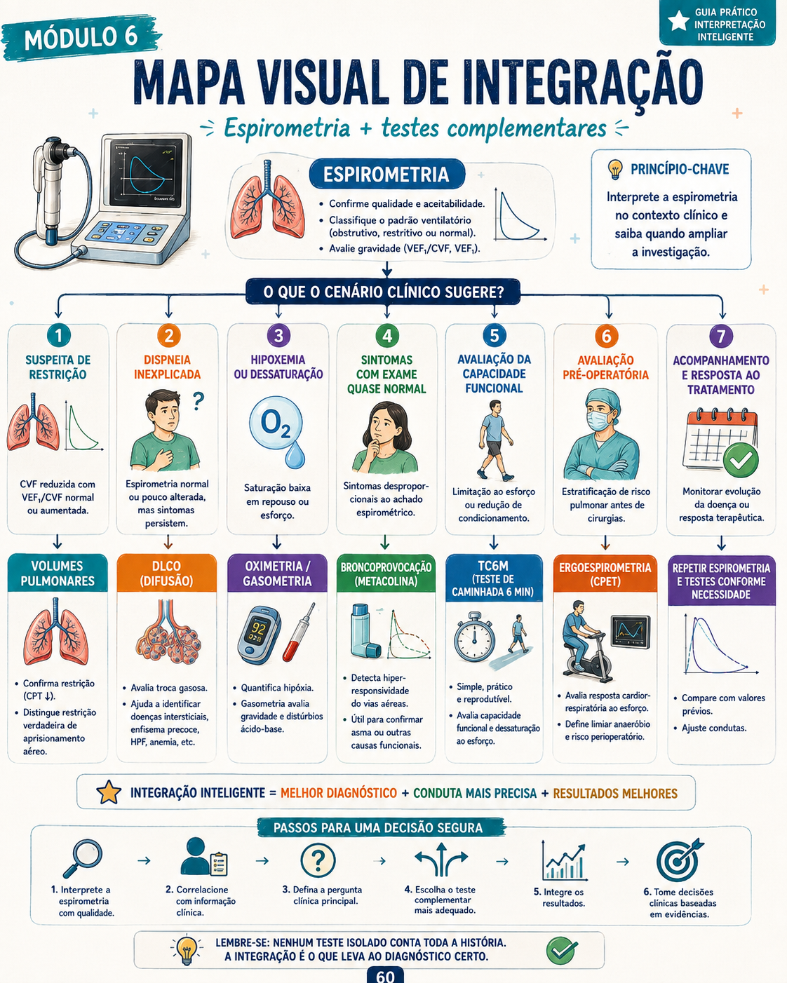 Página visual de estudo e interpretação da espirometria
